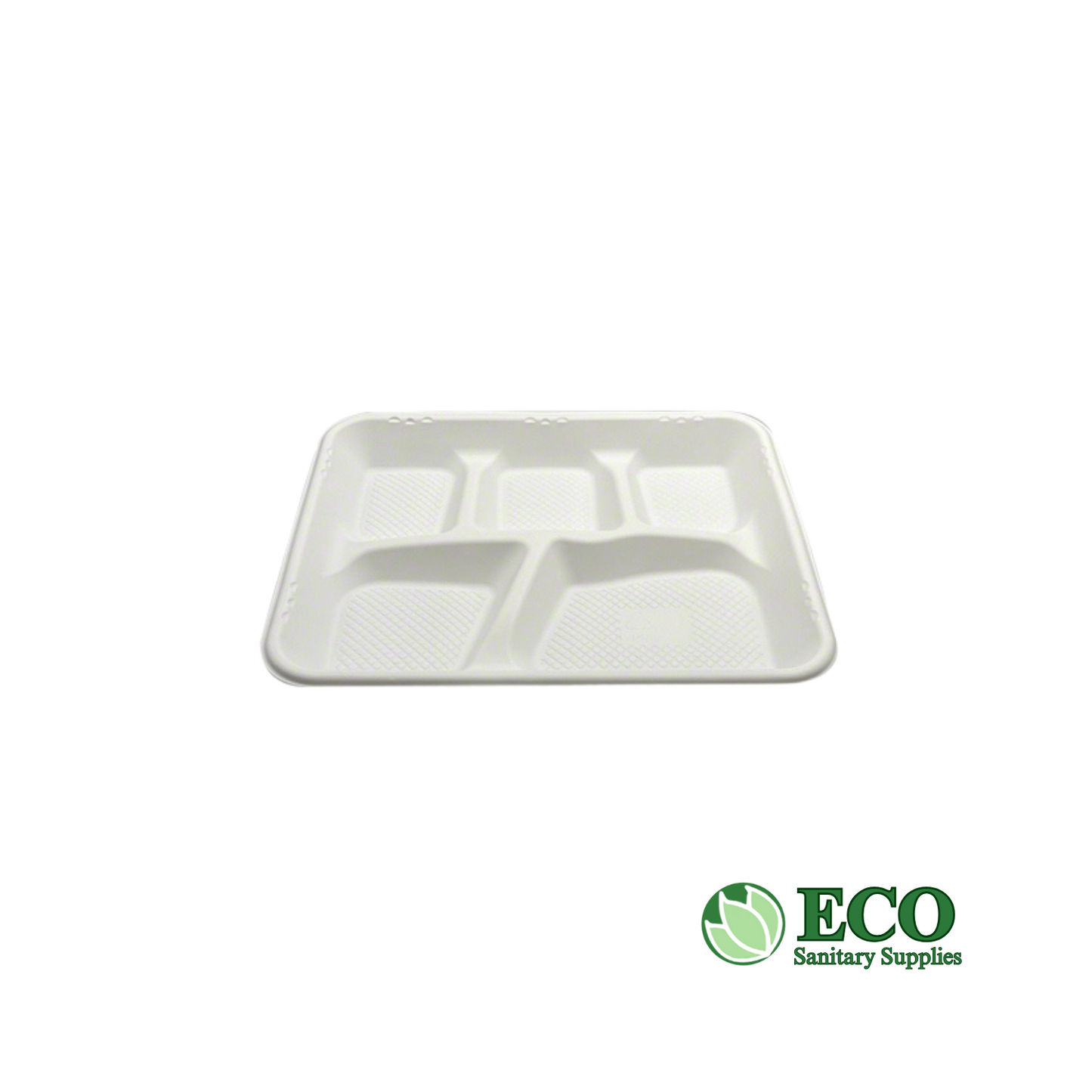 Empress Earth 5 Compartment Mineral Filled White School Tray - 500 Trays / Case