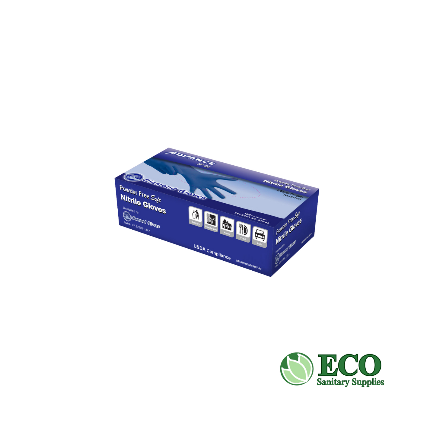 Nitrile Gloves Blue 100 per box 1,000 Gloves / Case