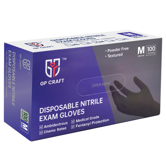 Black Nitrile Fentanyl 6mil (GP2006BK-S - GP2010BK-XXL), 1000 Gloves / Case