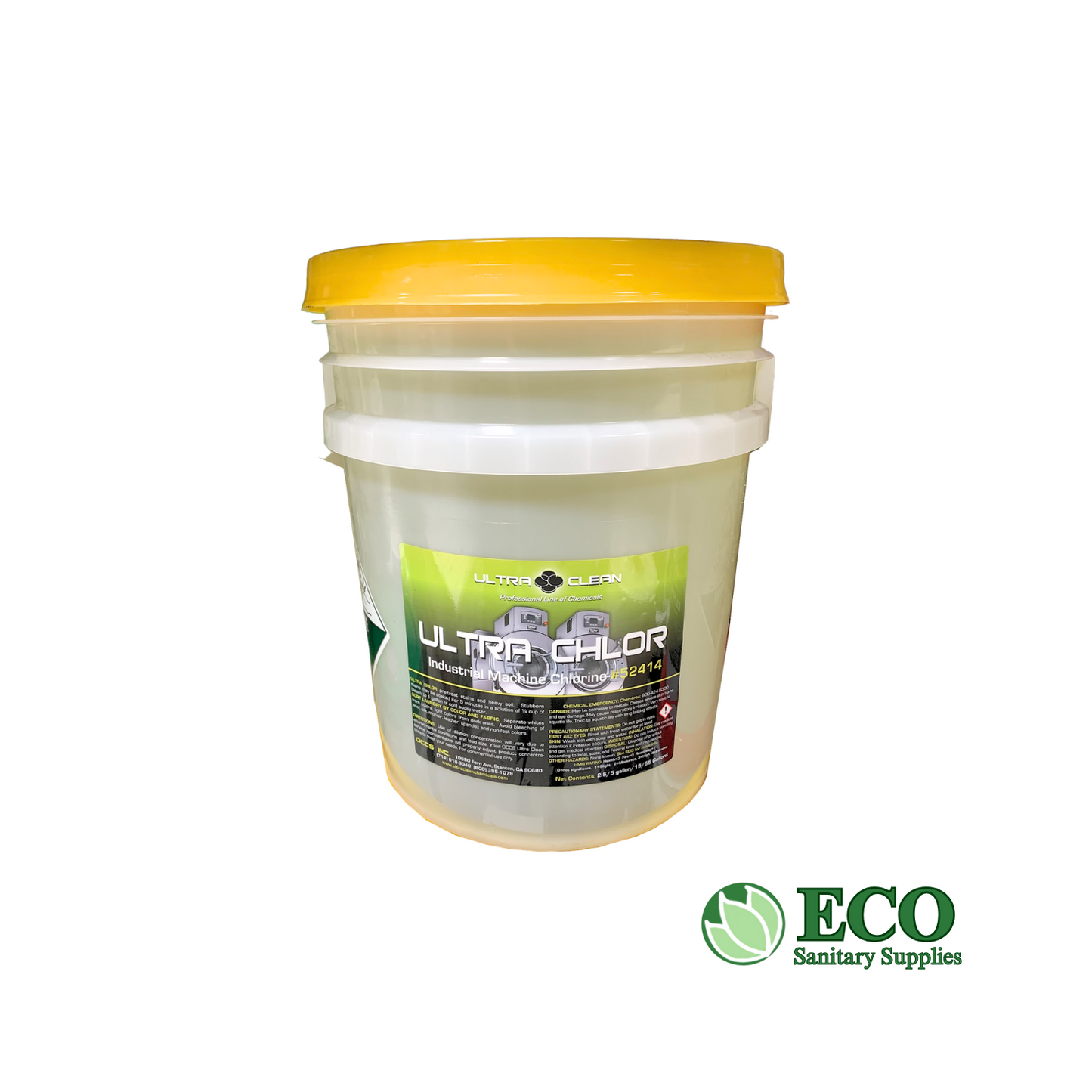 Ultra Chlor Industrial Machine Chlorine 12.5% 5Gal/Pail { Yellow }