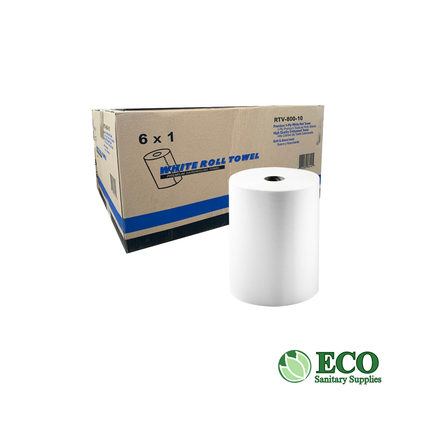 Roll Towel 10in 800ft White 6 rolls/cs RT800-10W