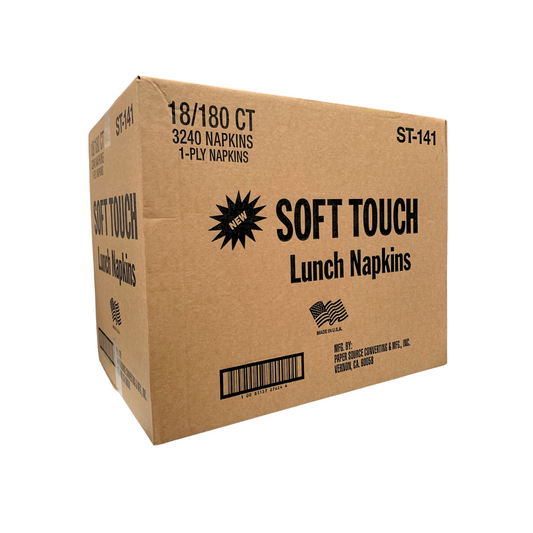 SoftTouch Luncheon Napkins 1-ply White 10x12.75 18/180 3240 sheets/cs