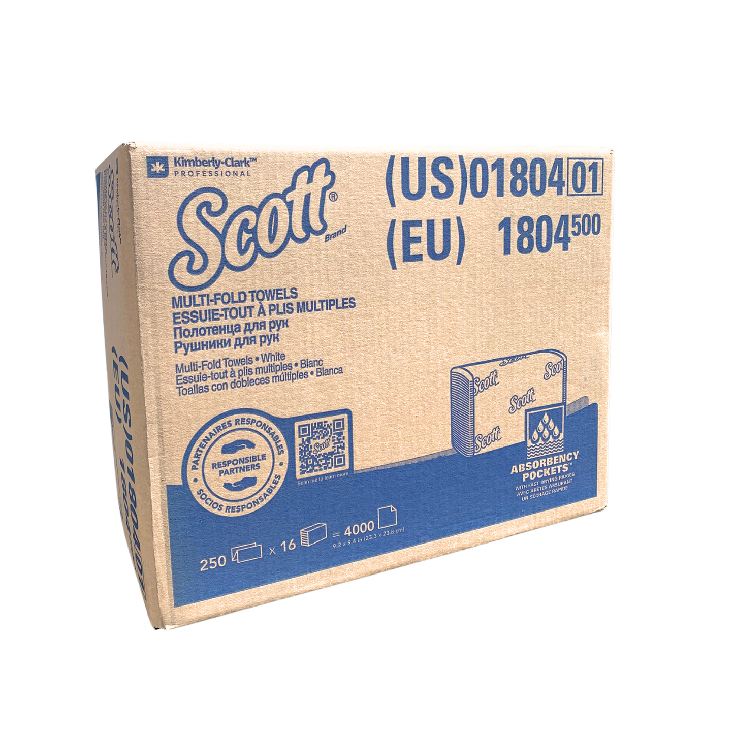 Scott Multifold Towel 16pks/cs 4000 sheets/cs 01804-50