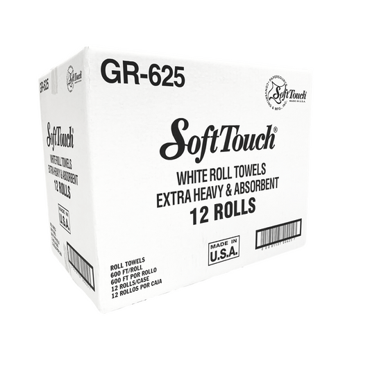 SoftTouch Roll Towel White 8in 600ft 12 rolls/cs