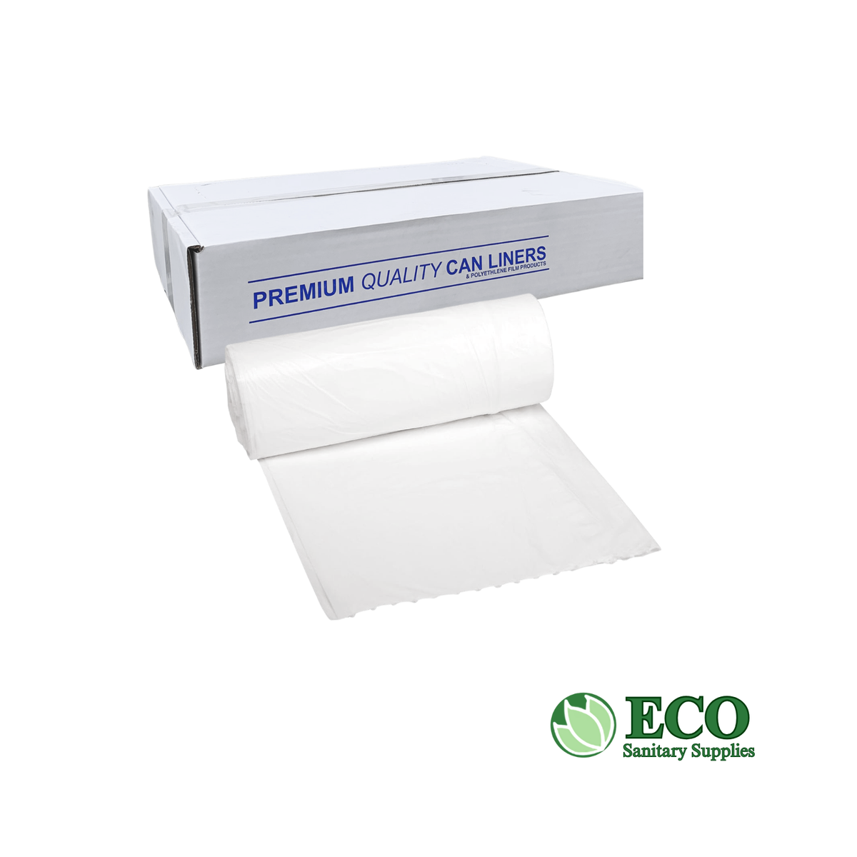 Trash Liners 24x32in 0.4Mil White Low-Density 500/cs