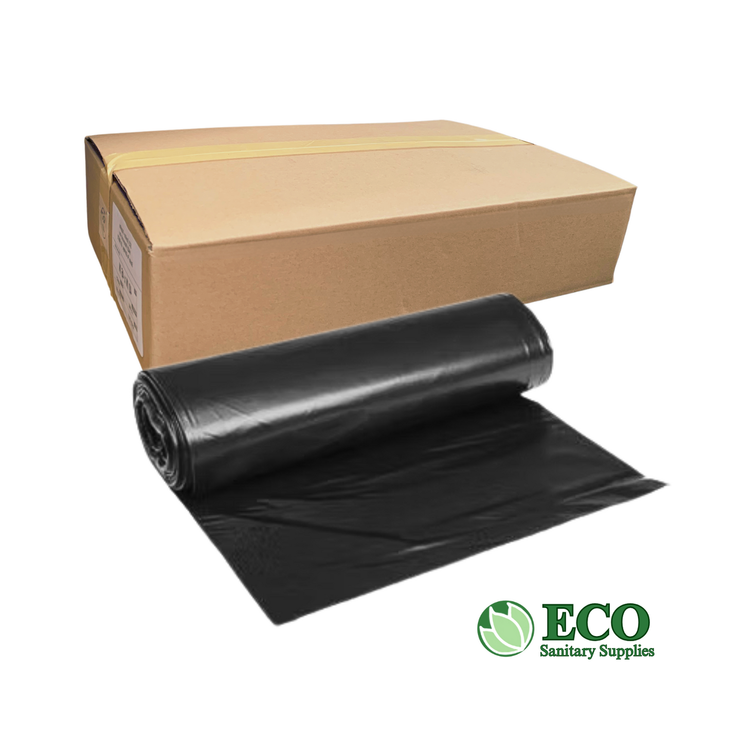 Trash Liners 40x46in 1.8Mil Black Gusset 100/cs