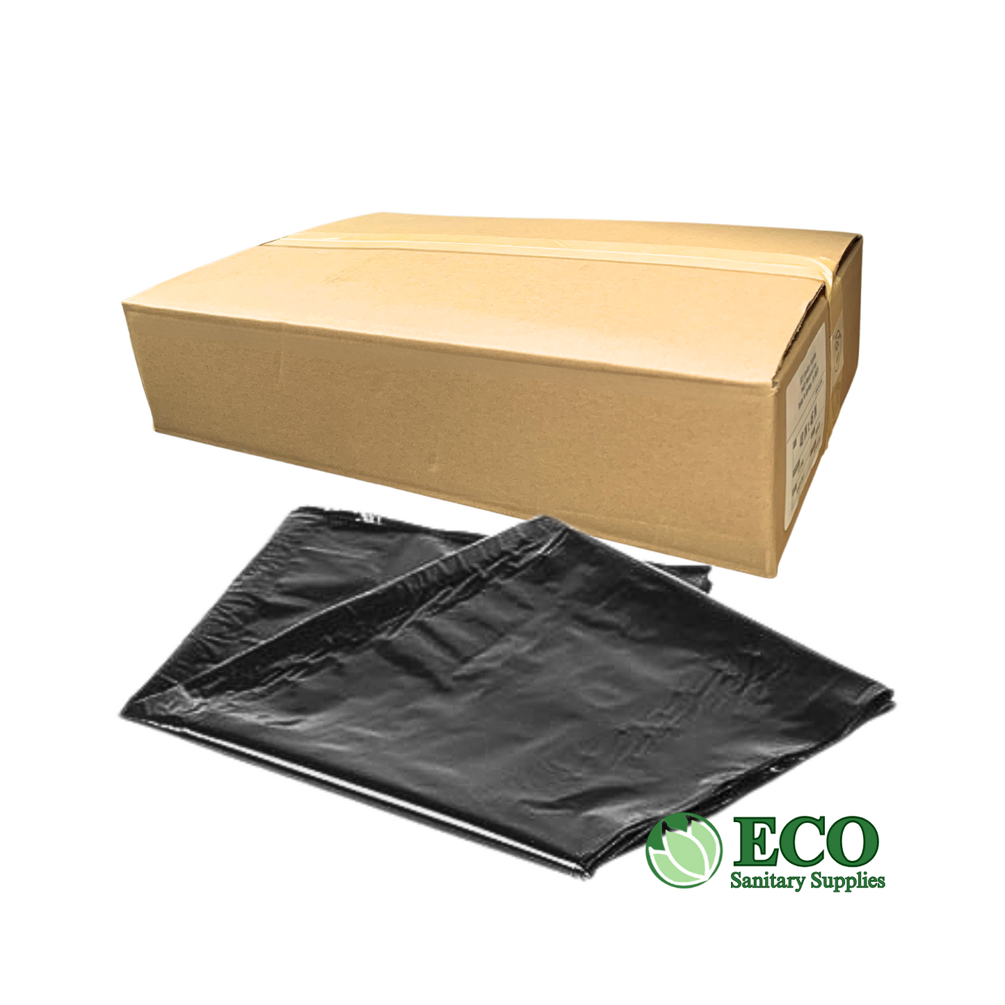 Trash Liners Black Gusset 100/cs (Flat Pack)
