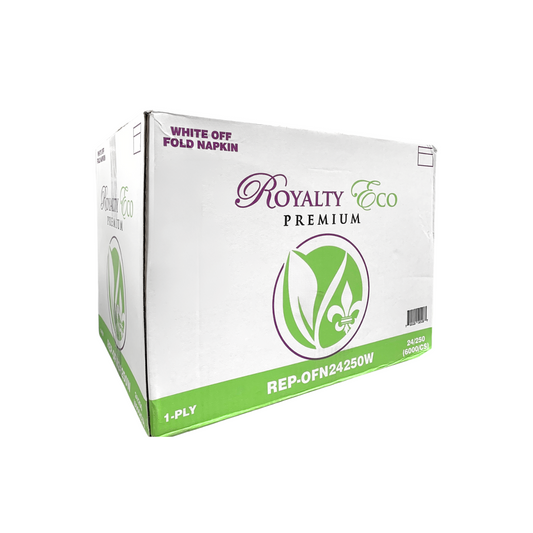 Royalty Eco Premium Off Fold Napkin White 1-Ply 24/250 6000 sheets/cs