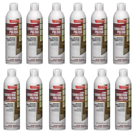 Furniture Polish, Lemon, 17 oz Aerosol Spray, 12/Carton