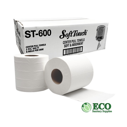 SoftTouch Centerpull Towel Virgin 600ft 6 rolls/cs