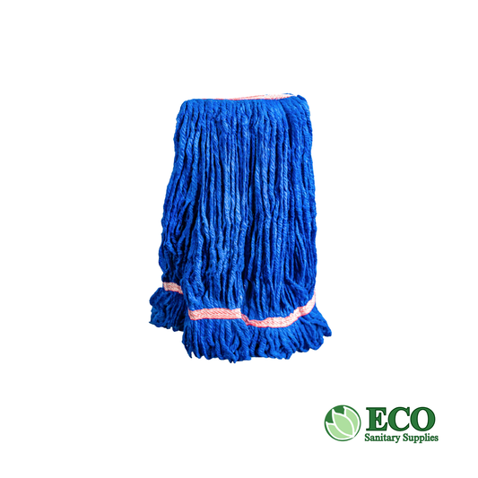 Libman Medium Blended Looped-End Wet Mop Head (Blue) 1.25" HB