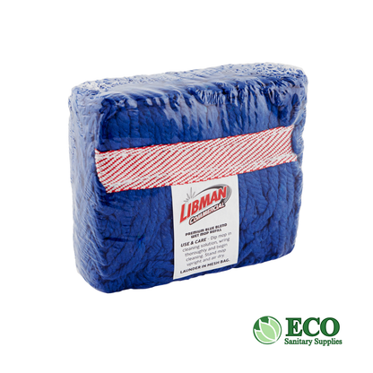 Libman Medium Blended Looped-End Wet Mop Head (Blue) 1.25" HB