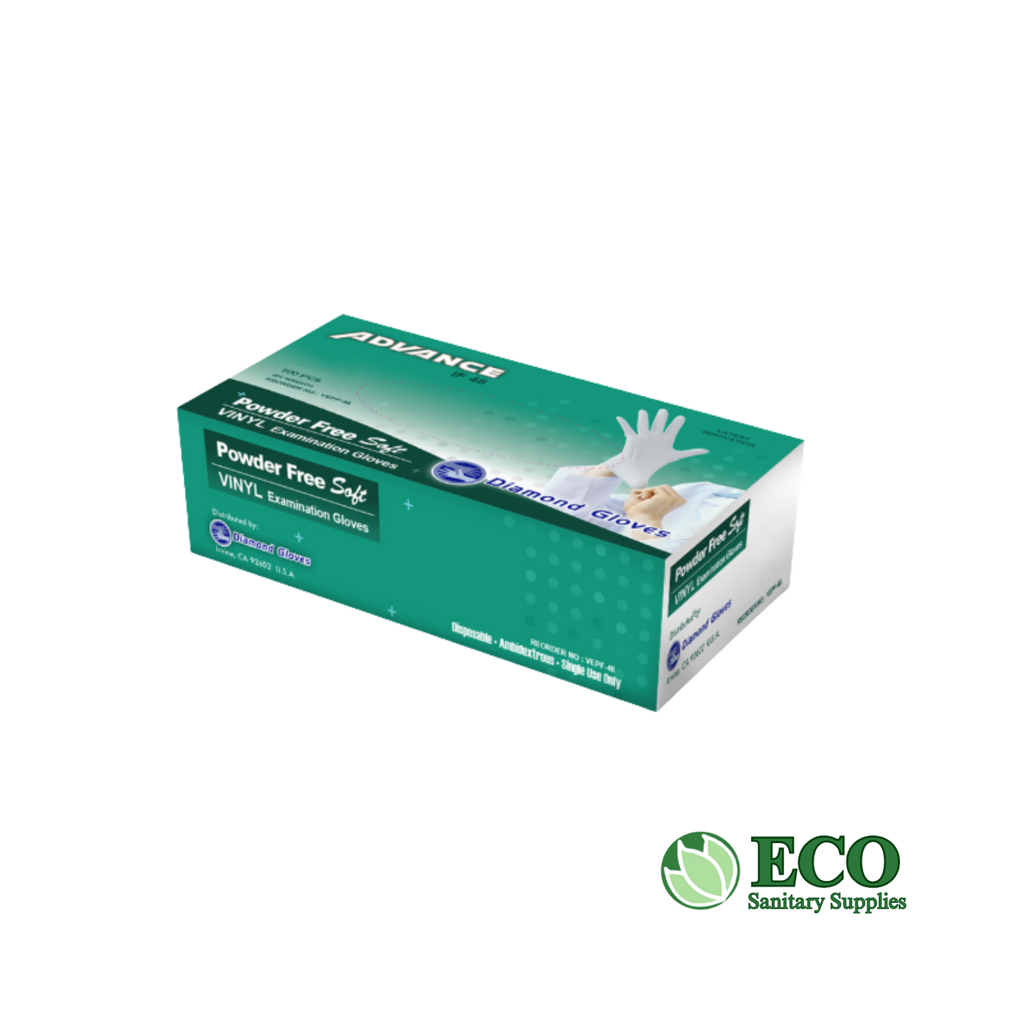Vinyl Powder Free Glove Clear 1,000/cs IF48 (XS-XL)