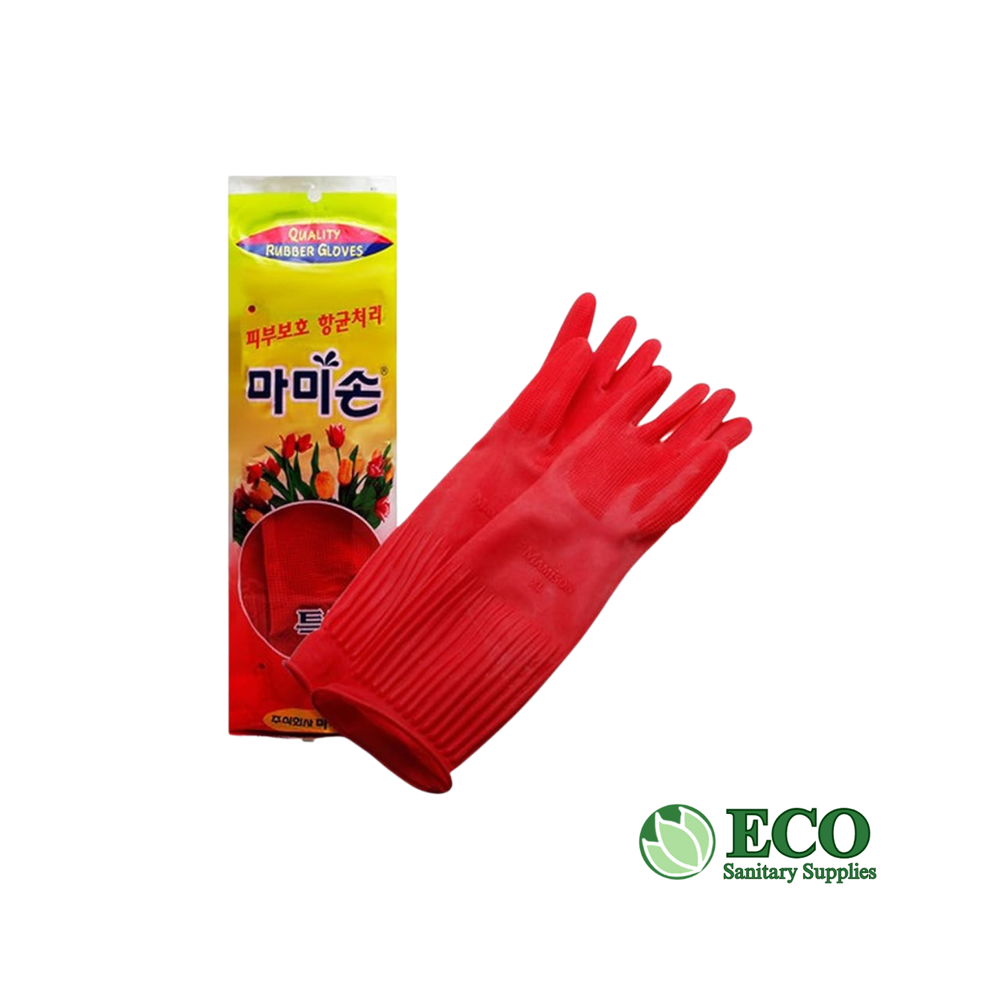 Mamison Rubber Glove Red (Large) 1 Pair