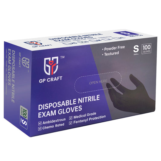 Black Nitrile Fentanyl 6mil (GP2006BK-S - GP2010BK-XXL), 1000 Gloves / Case