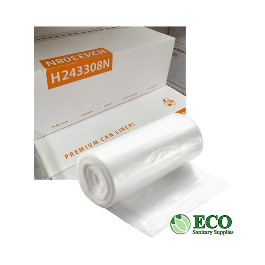 Trash Liners 24x33in 8Mic Natural 1000/cs