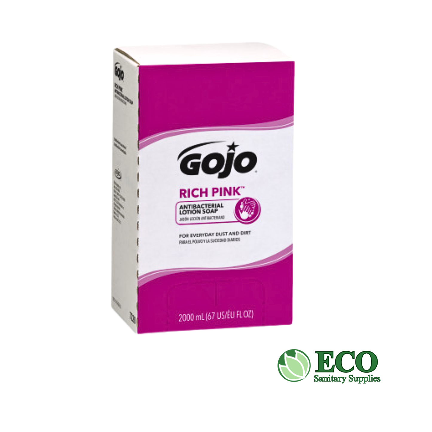 Gojo Rich Pink Antibacterial Lotion Soap Refill, 2000ml 4/Carton