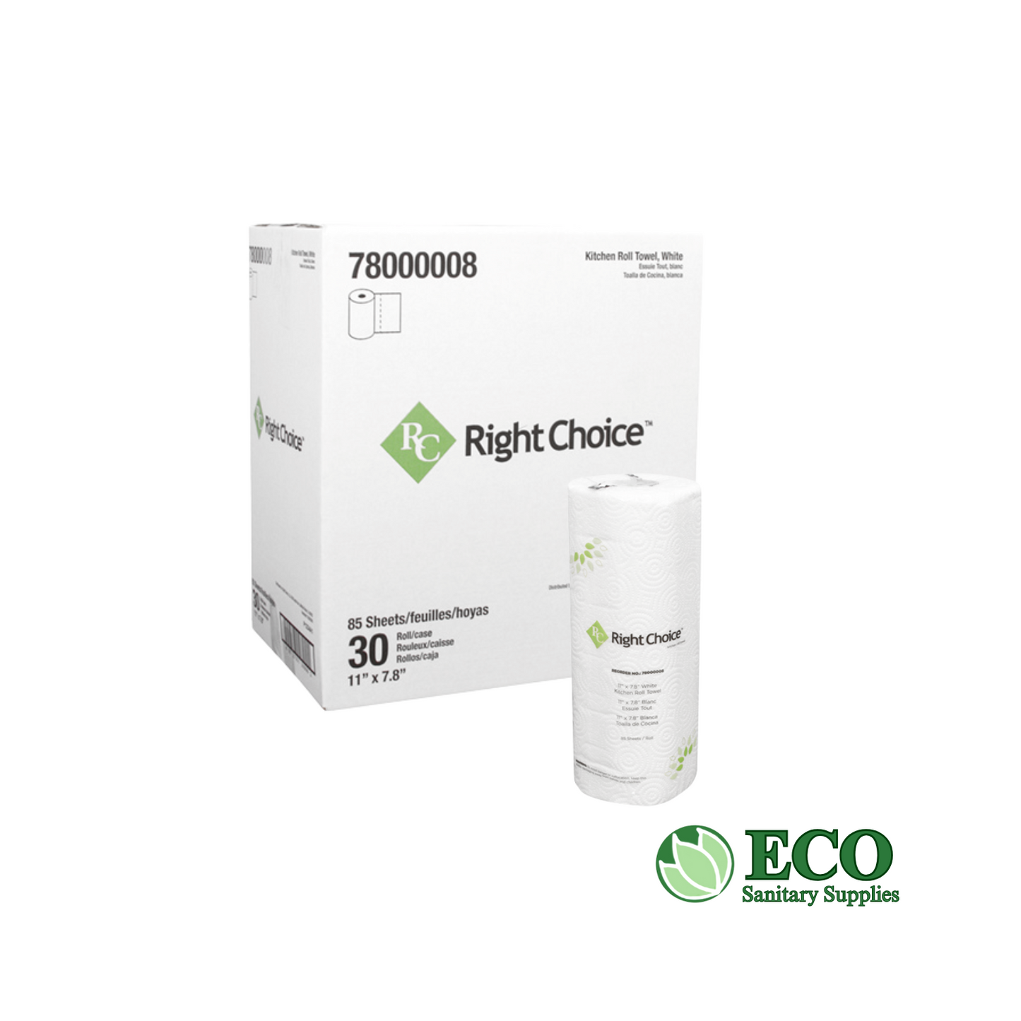 Right Choice Kitchen Roll Towel 85Sheets 30 rolls/cs