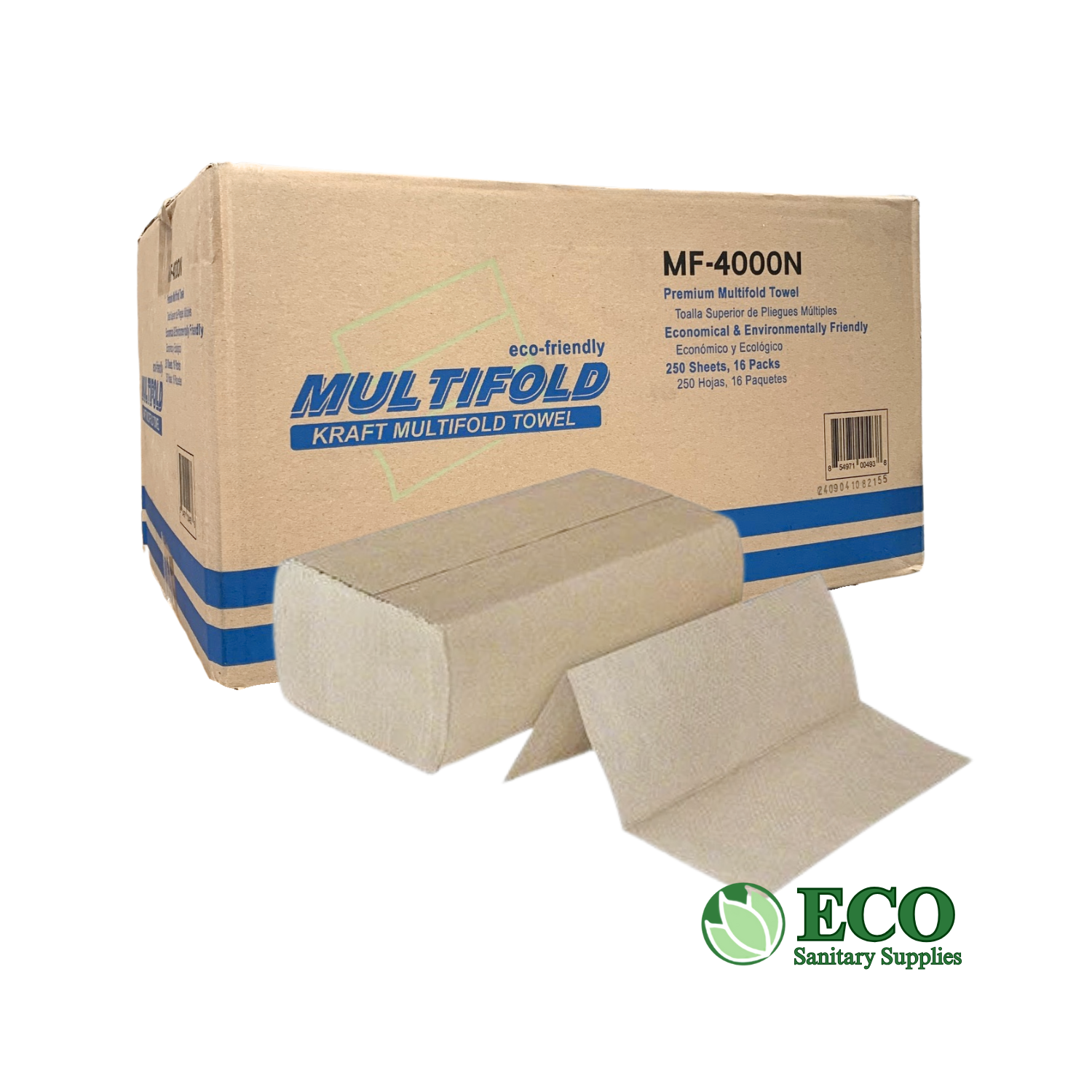 Natural Multifold Towels, 16/250 (4000/cs) – Eco Sanitary Supplies