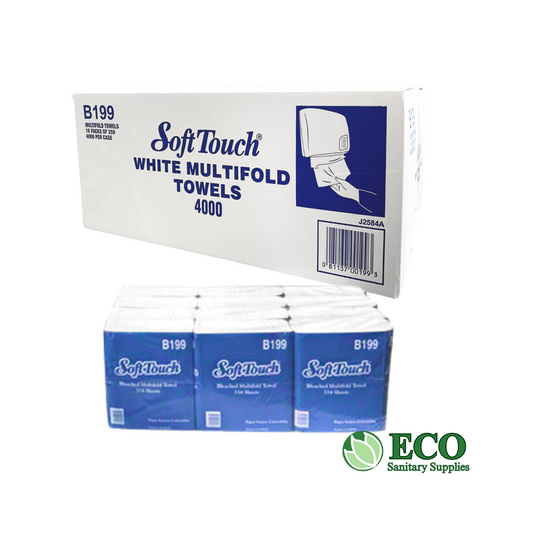 SoftTouch Multifold Towel White 16/250 4000 Towels / Case