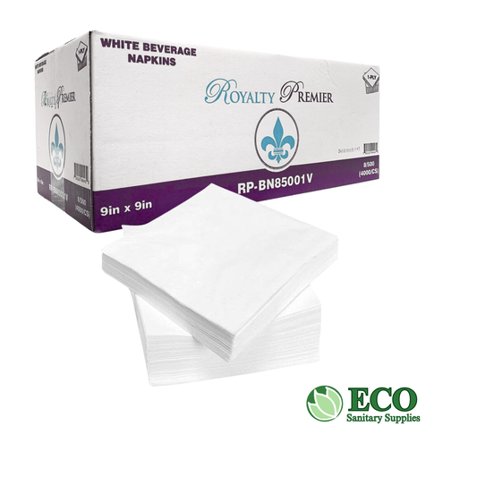 RP-BN85001V - Royalty Premier Beverage Napkin White 4000 sheets/cs