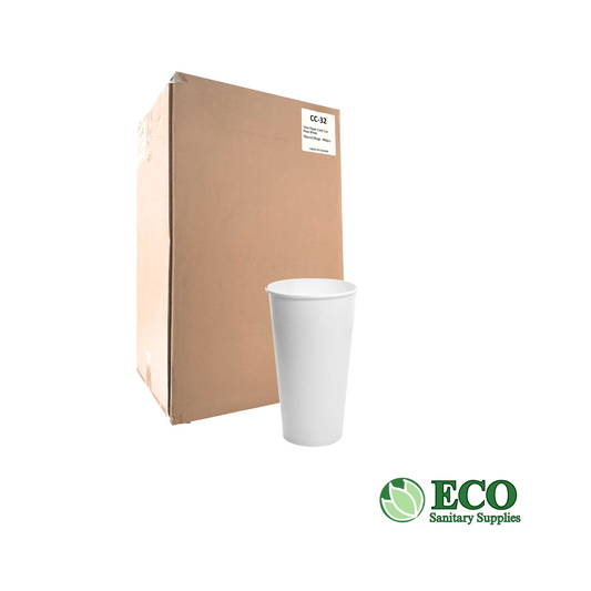 32oz Paper Cold Cup White 105mm  600 Cups / Case