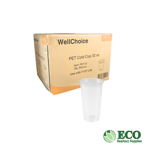 PET Cold Cup 32oz 500pcs/Case (Lid 107mm) Uses F107 lids