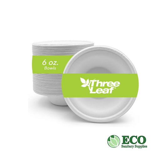 Three Leaf 6oz Bagasse Bowl 180ml 1000pc (20x50)