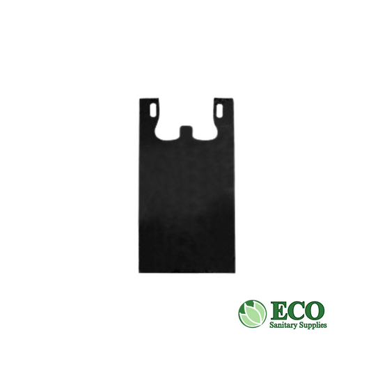 Reusable T-Shirt Bag Black (M) 10 x 5 x 19in 300 Bags / Case