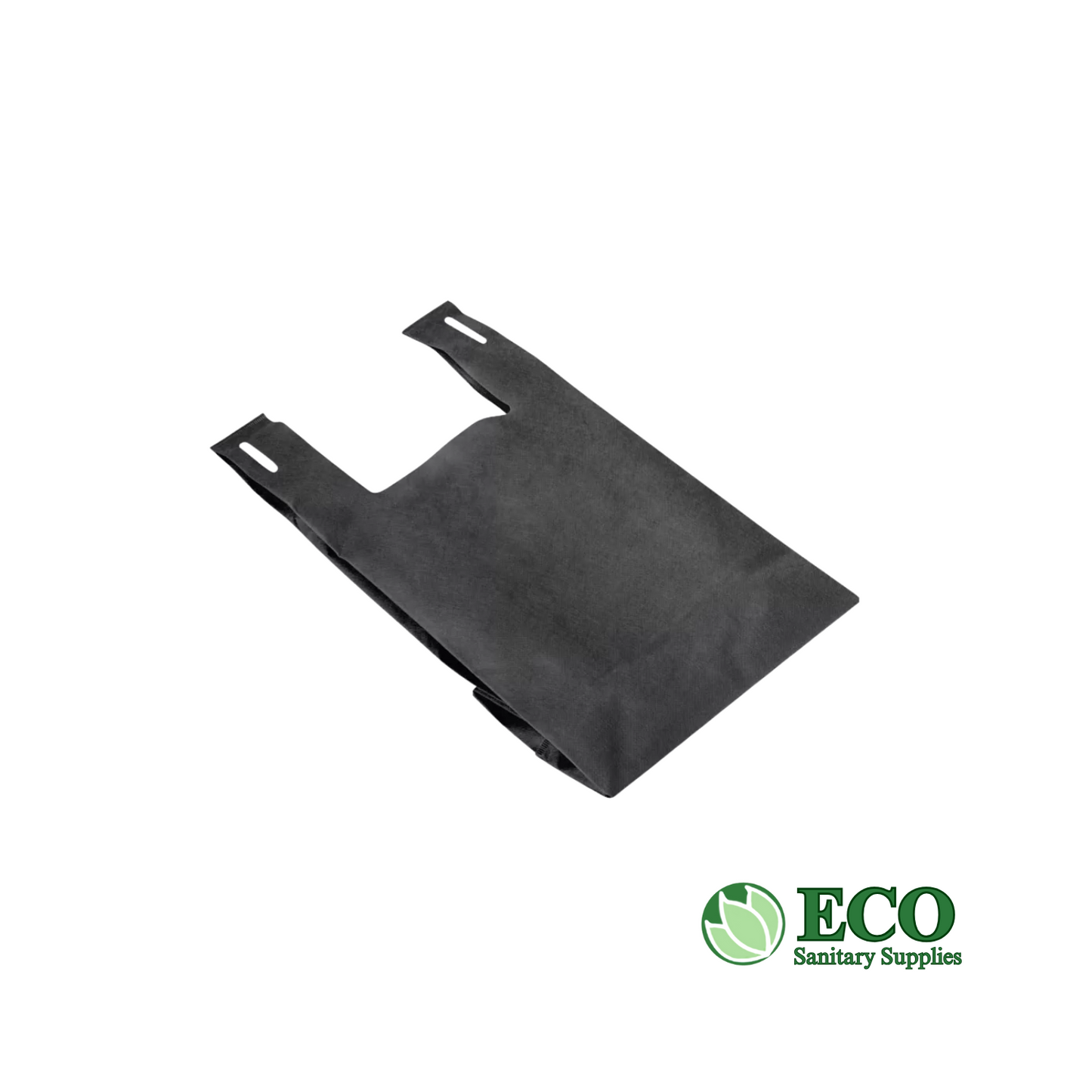 Reusable T-Shirt Bag Black (L) 2.25mil 12 x 7 x 22in, 200 Bags / Case