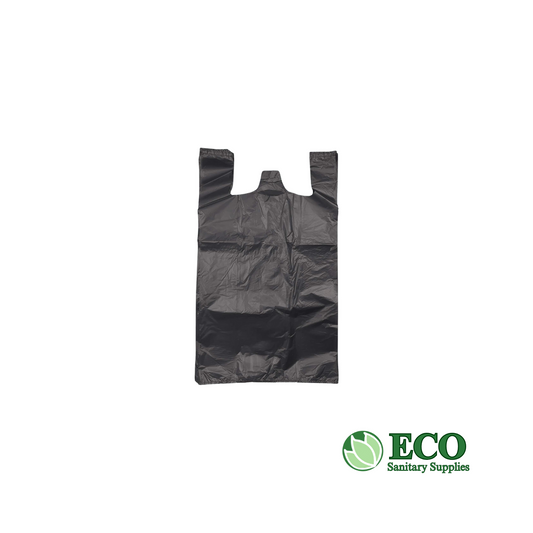 Reusable T-Shirt Bag Black (S) 8 x 5 x 16in, 300 Bags / Case