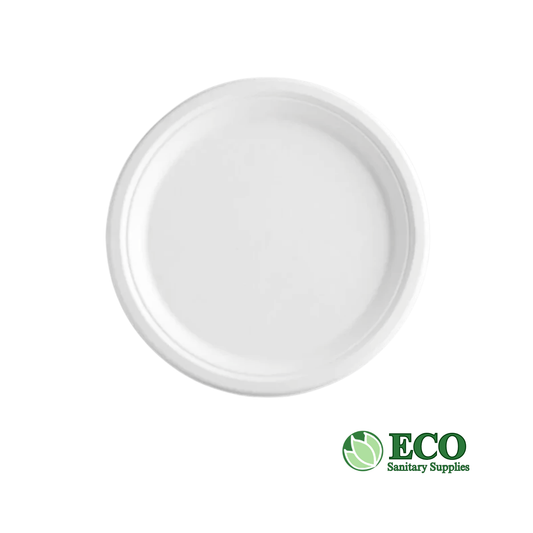 Wellcare 10in. Sugarcane Round Plate Natural 500 Plates / Case