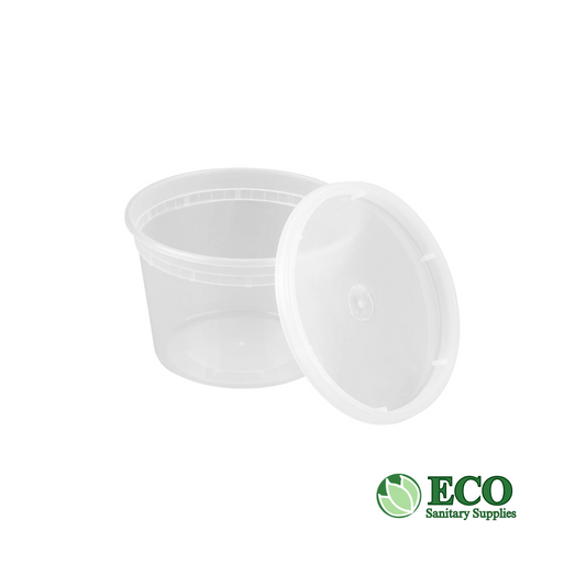 Wellcare 16oz Microwavable Translucent Plastic Deli Container / Lid Combo Pack 240 / Case