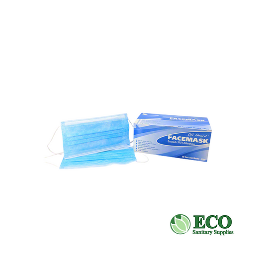 Pleated Ear Loop Procedural Mask, Blue, 50 / per box