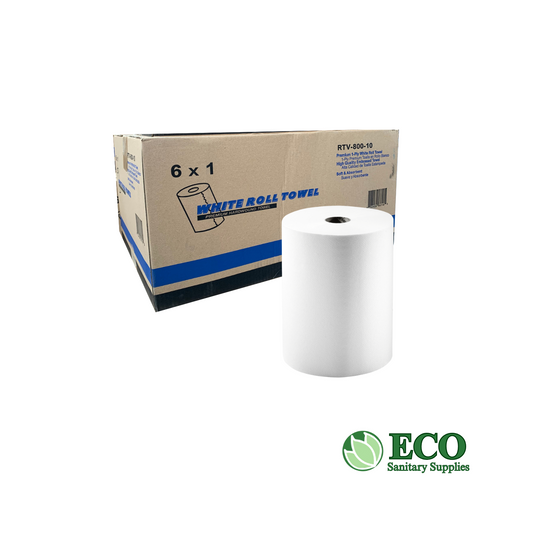 Roll Towel 10in 800ft White 6 rolls/cs RT800-10W