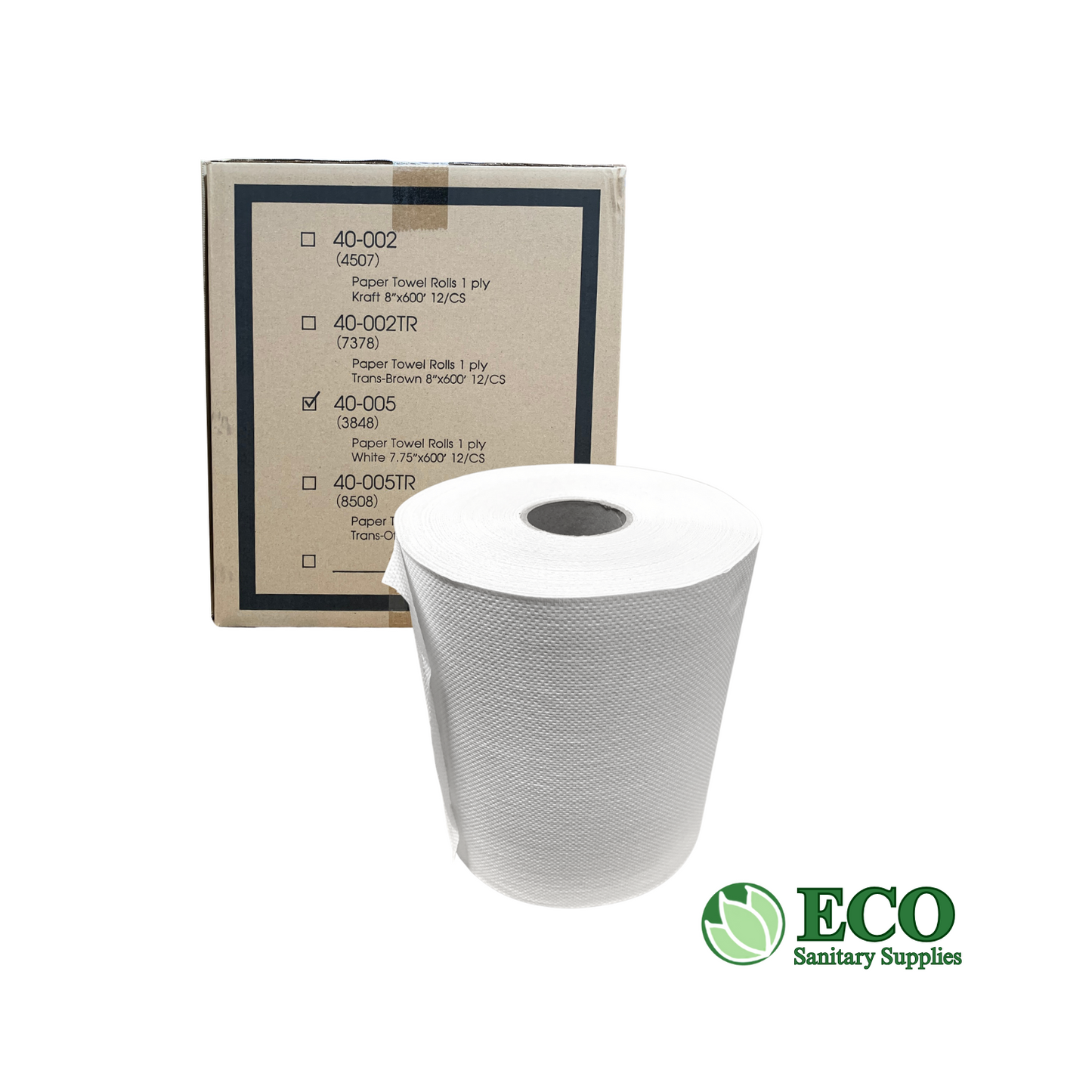 Roll Towel 8in 600ft White 12 rolls/cs 40-005 HRT3848