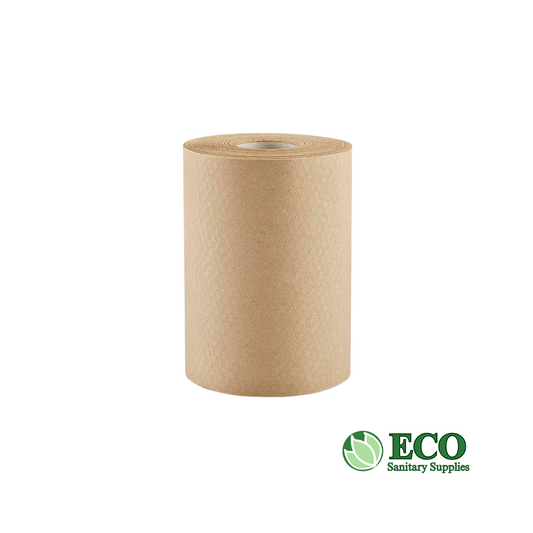Roll Towel 8in 600ft Kraft Recycled 2.2in Inner Core 12 Rolls / Case