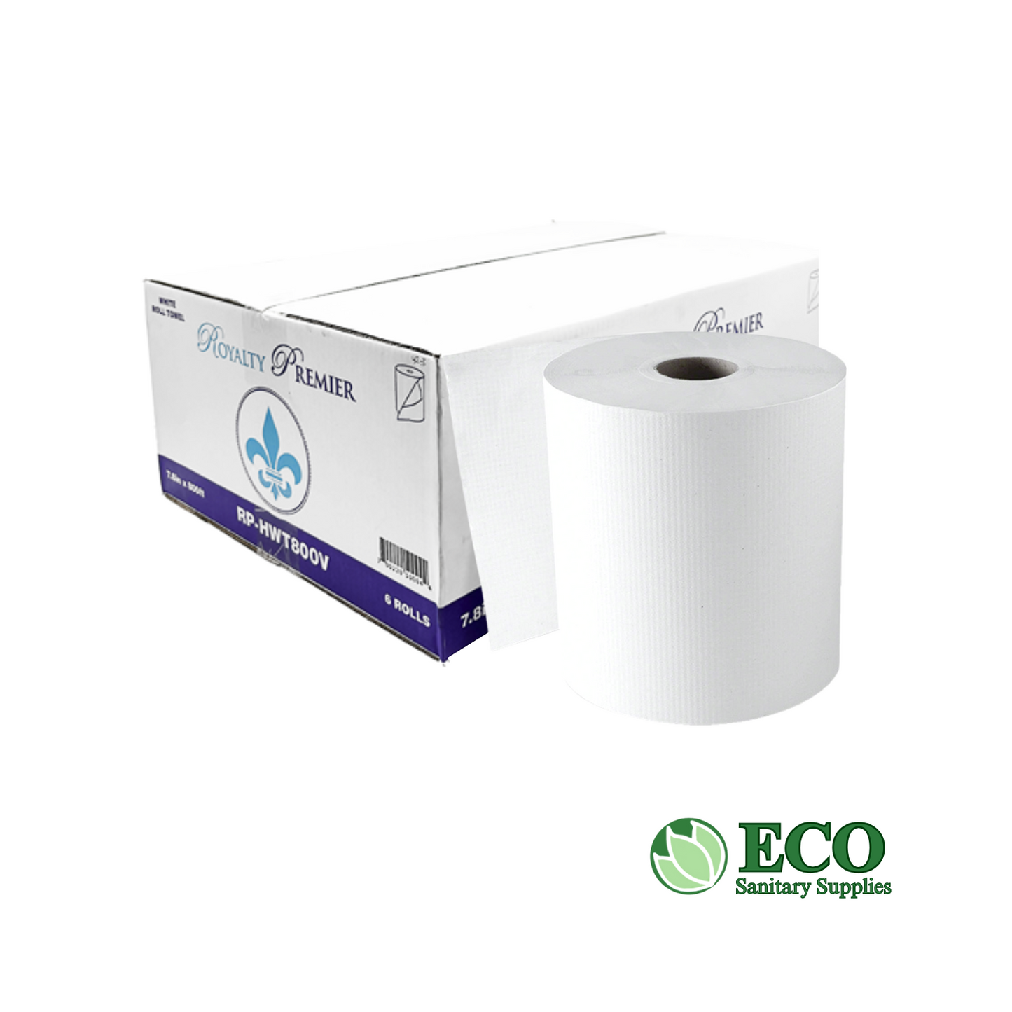 Royalty Roll Towel 8in 800ft Virgin 6 rolls/cs