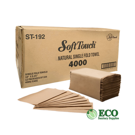 SoftTouch Single Fold Towel Brown 12/334/cs
