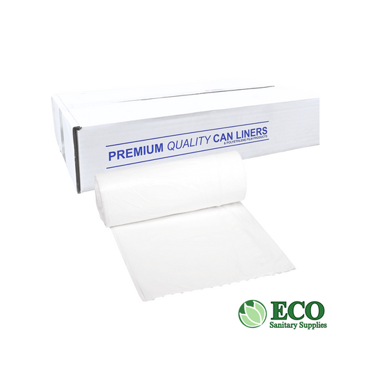 Trash Liners 24x32in 0.4Mil White Low-Density 500/cs