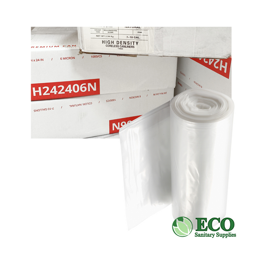 Trash Liners 24x24in 6Mic Natural 1000/cs