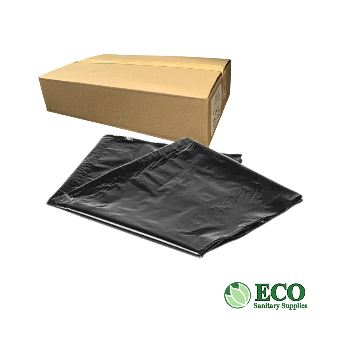 Trash Liners 43in x 47in, 1.5 Mil, Black Gusset 100/Case (Flat Pack)