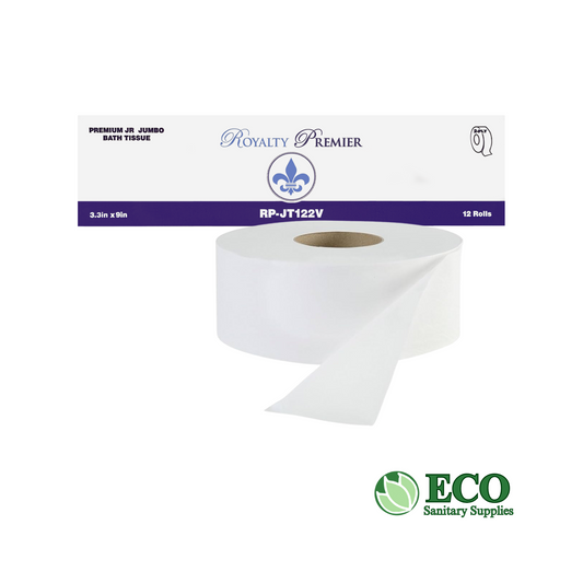 Royalty Toilet Paper Jumbo Jr (9-inch) Virgin 12 Rolls / Case