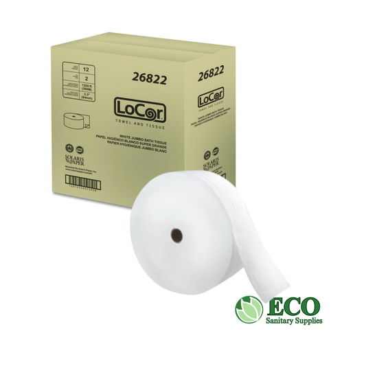 LoCor Jumbo Bath Tissue 1200' 2-ply 12 rolls/cs