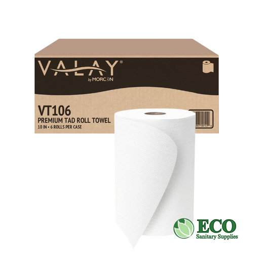 Morcon Roll Towels 10in 550ft TAD White 6 rolls/cs VT106