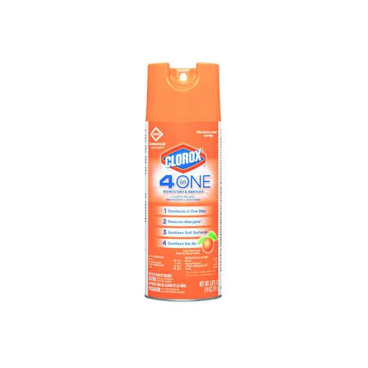 Clorox 4-in-1 Disinfectant and Sanitizer, Citrus, 14oz Aerosol Spray, 12/cs