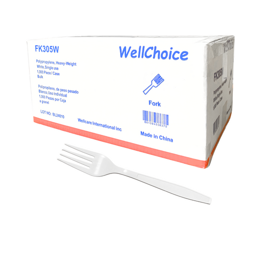 Heavy Duty White PP Fork, BULK 1000PCS