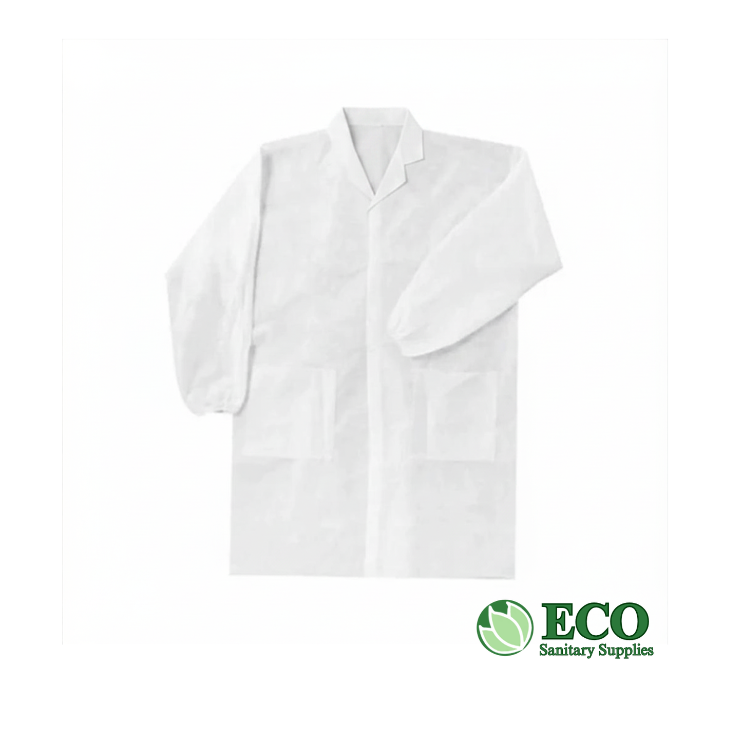 Lab Coat with Pockets, PP Snap On, 30 / Case