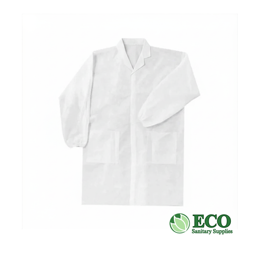 Lab Coat with Pockets, PP Snap On, 30 / Case