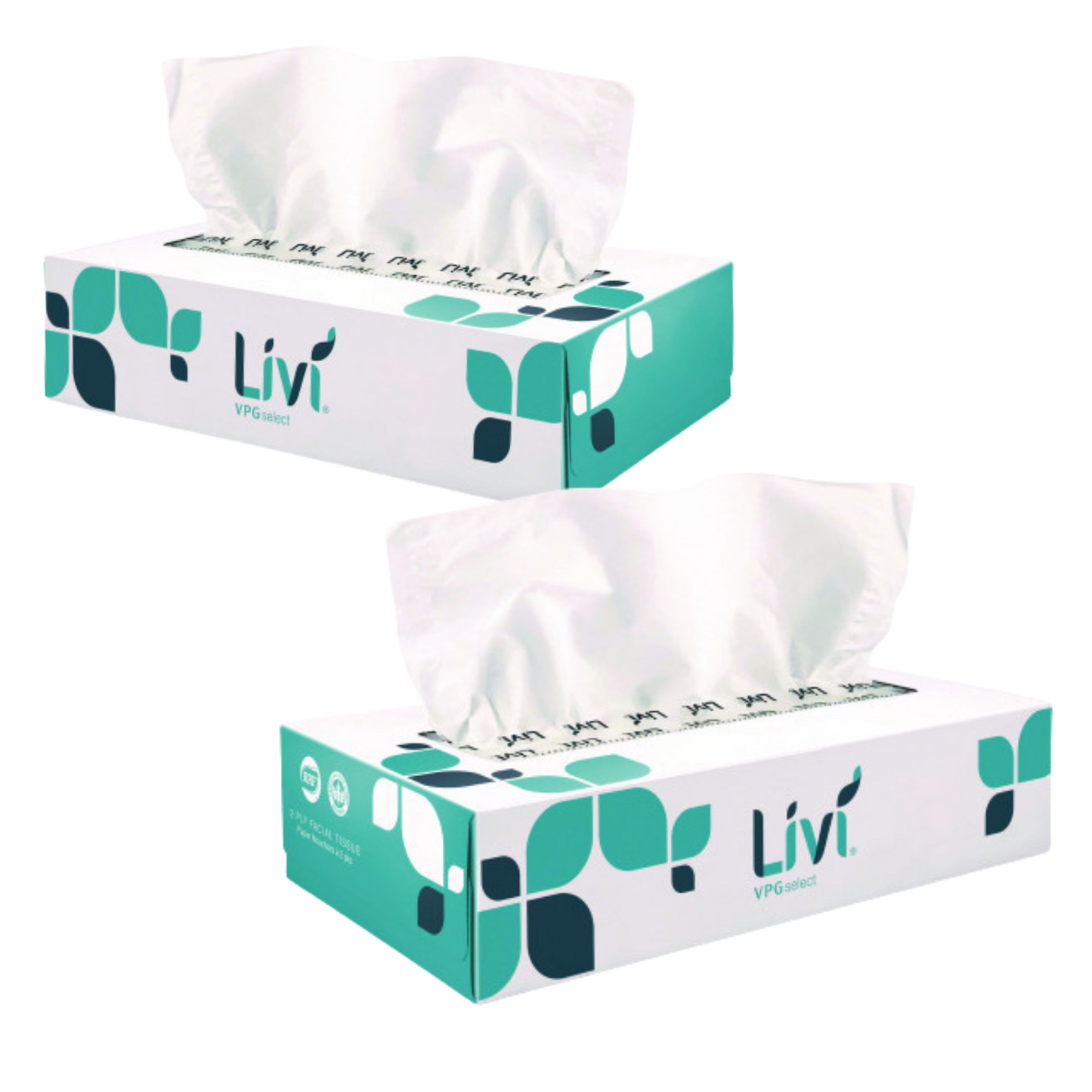 Livi® VPG Select Flat Box Facial Tissue 2-ply 100 Sheets 30 Boxes / Case